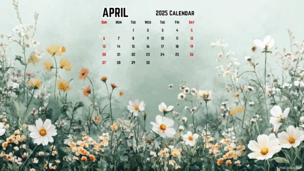 April 2025 Calendar Desktop Wallpaper Free download 2.