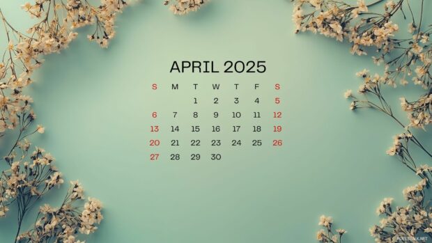 April 2025 Calendar Desktop Wallpaper Free download 3.