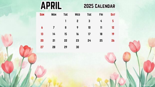 April 2025 Calendar Desktop Wallpaper Free download 5.