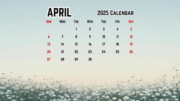 April 2025 Calendar Desktop Wallpaper Free download 6.