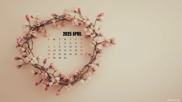 April 2025 Calendar Desktop Wallpaper HD 1.