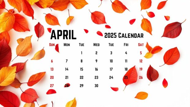 April 2025 Calendar Desktop Wallpaper HD 3.