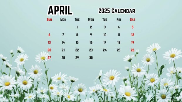 April 2025 Calendar Desktop Wallpaper HD 4.