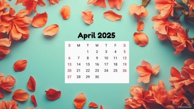 April 2025 Calendar Desktop Wallpaper HD 5.