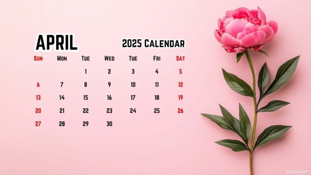 April 2025 Calendar HD Wallpaper 1.