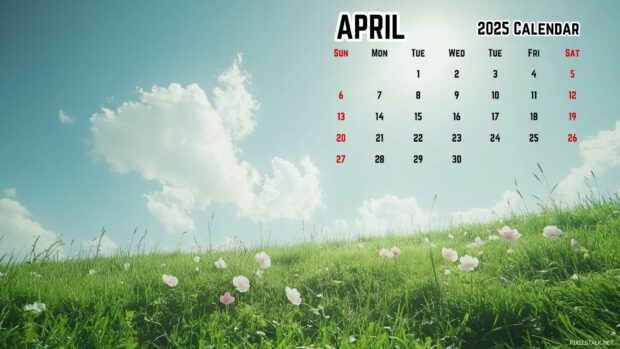 April 2025 Calendar HD Wallpaper 2.