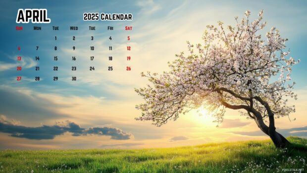 April 2025 Calendar HD Wallpaper 3.