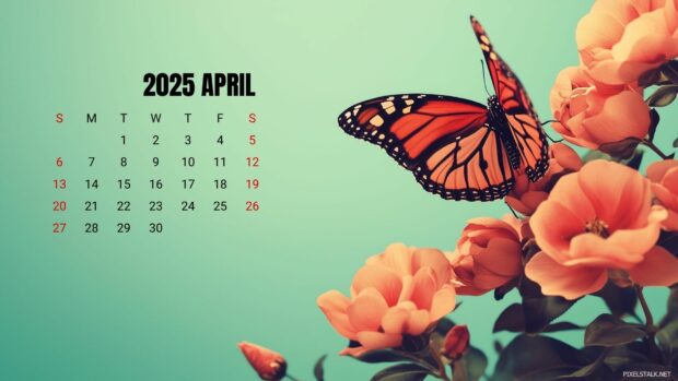 April 2025 Calendar HD Wallpaper 4.