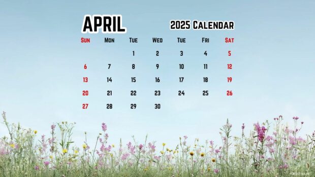 April 2025 Calendar HD Wallpaper 5.