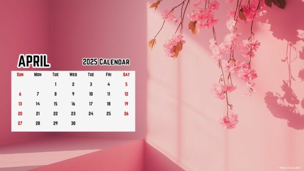 April 2025 Calendar HD Wallpaper 6.