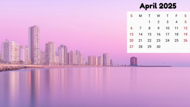 April 2025 Calendar HD Wallpaper 8.