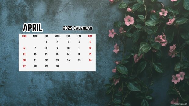 April 2025 Calendar HD Wallpaper for Desktop Windows 2.