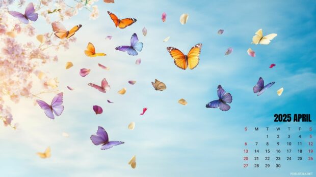 April 2025 Calendar HD Wallpaper for Desktop Windows 4.