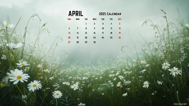 April 2025 Calendar Wallpaper HD for Desktop 3.