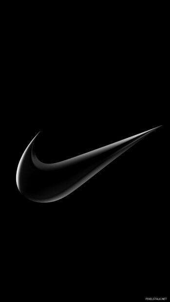 Black Nike Wallpaper with a slight 3D effect on a deep black background.