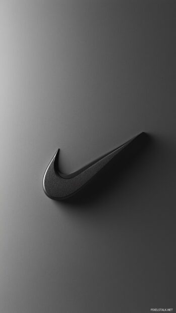 Black Nike logo centered on a smooth black background.