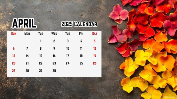 Calendar April 2025 HD Wallpaper 1.