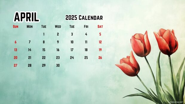 Calendar April 2025 HD Wallpaper 2.