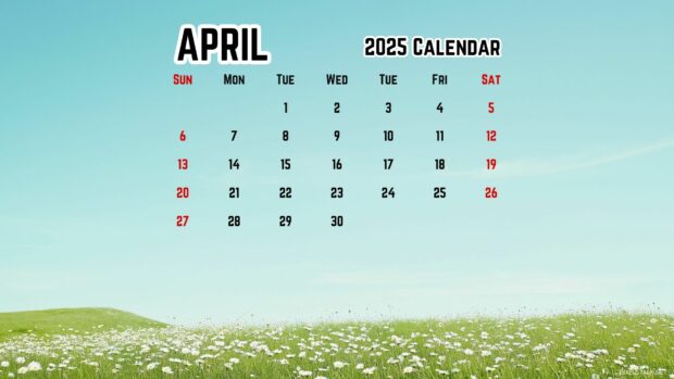 Calendar April 2025 HD Wallpaper 3.