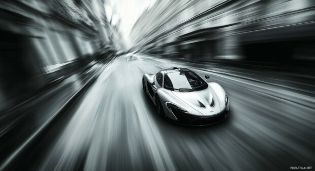 Car wallpaper HD with a McLaren P1 in a high speed chase.