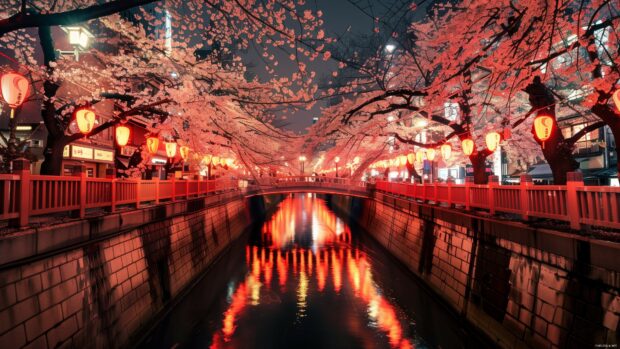 Cherry blossoms in full bloom during spring.