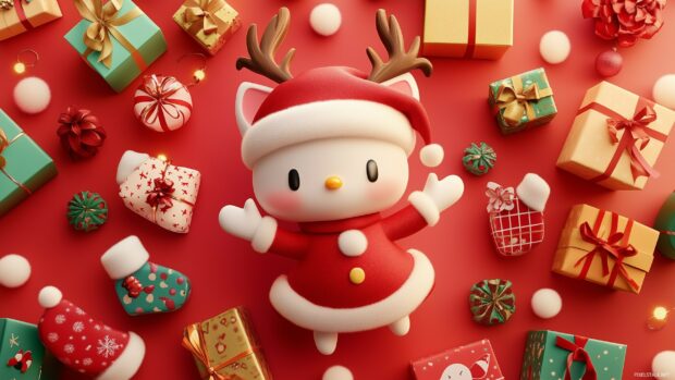 Christmas Hello Kitty HD Wallpaper Free Download.