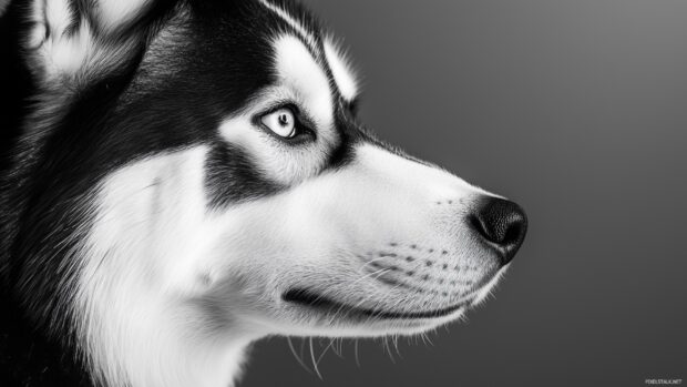 Close up of a Husky dog.