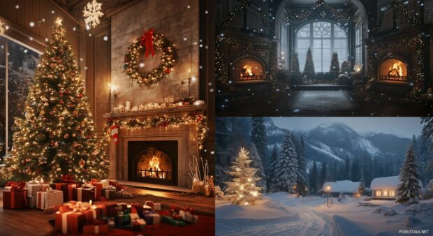 Collage Christmas HD Wallpaper.