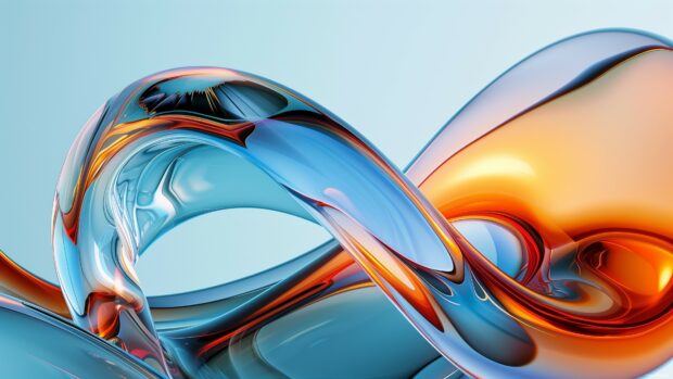 Cool 3D abstract artwork 4K resolution with fluid shapes and transparent layers.