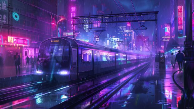 Cool dark digital art 4K Laptop image featuring futuristic elements and neon accents.