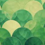 Cool green laptop wallpaper 4K with overlapping circles and abstract textures.