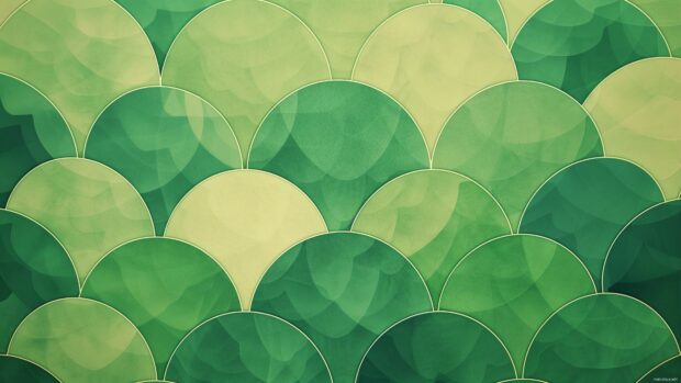 Cool green laptop wallpaper 4K with overlapping circles and abstract textures.