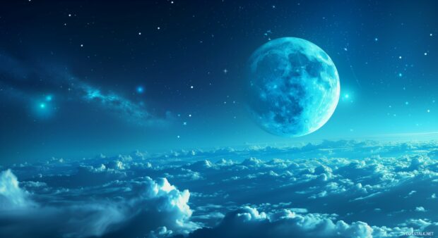 Cool moon and sky wallpaper HD 1080p.