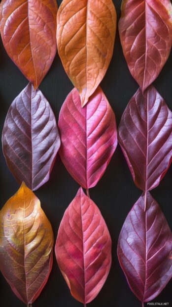 Cute Fall leaves in a beautiful pattern, showcasing the rich colors of autumn.