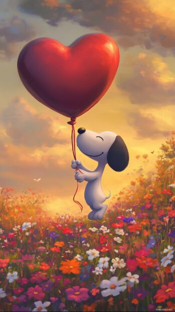 Cute Snoopy Valentine Wallpaper.