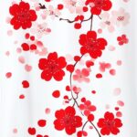 Cute Spring iPhone Background with cherry blossoms and falling petals on a white background with a soft, natural aesthetic.