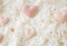 Cute pastel pink hearts and stars for cute Valentine Desktop Background.