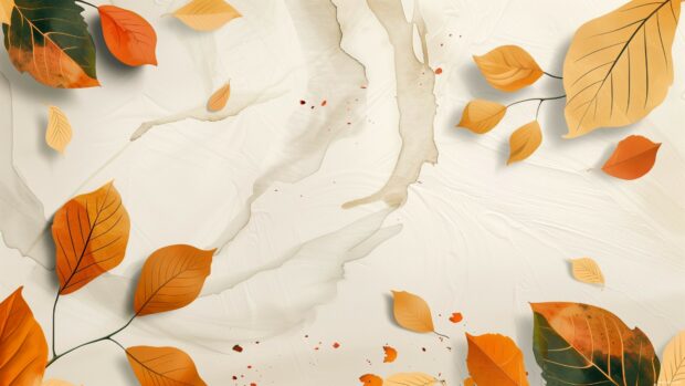 Cute Autumn leaves 4K background.