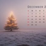 December 2024 Calendar Christmas Desktop Wallpaper.