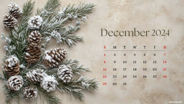 December 2024 Calendar Desktop Full HD Wallpaper.