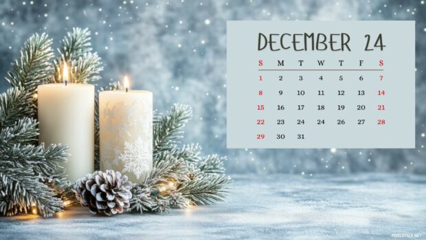 December 2024 Calendar Desktop HD Background.