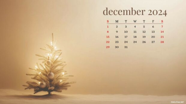 December 2024 Calendar Desktop HD Wallpaper.