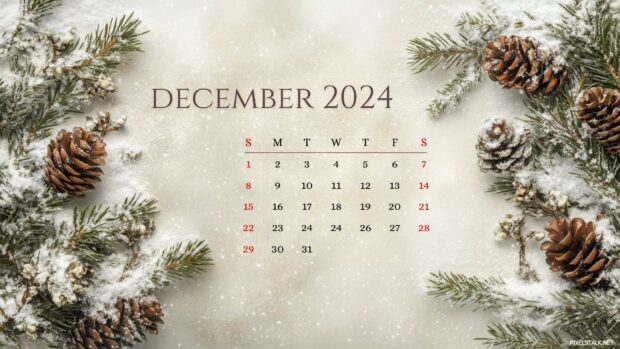 December 2024 Calendar Desktop Wallpaper Free Download.