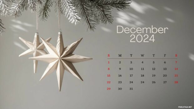 December 2024 Calendar Desktop Windows Wallpaper.