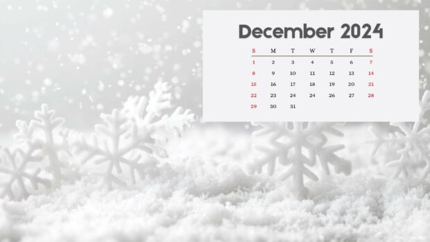 December 2024 Calendar Desktop Winter Wallpaper.