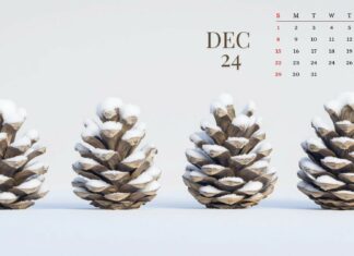 December Calendar Wallpaper HD 2024.