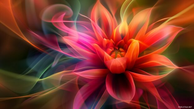 Desktop Backgrounds 1920×1080 with flower petals, vibrant colors, swirling patterns.