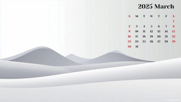 Download Free March 2025 Calendar Desktop Wallpaper HD 5.