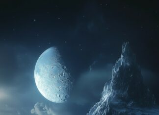 Elegant moonlight iPhone wallpaper.