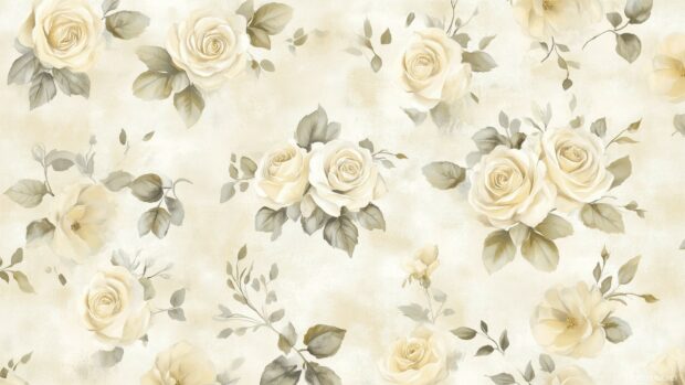 Faded yellow and cream roses on a light beige vintage background.